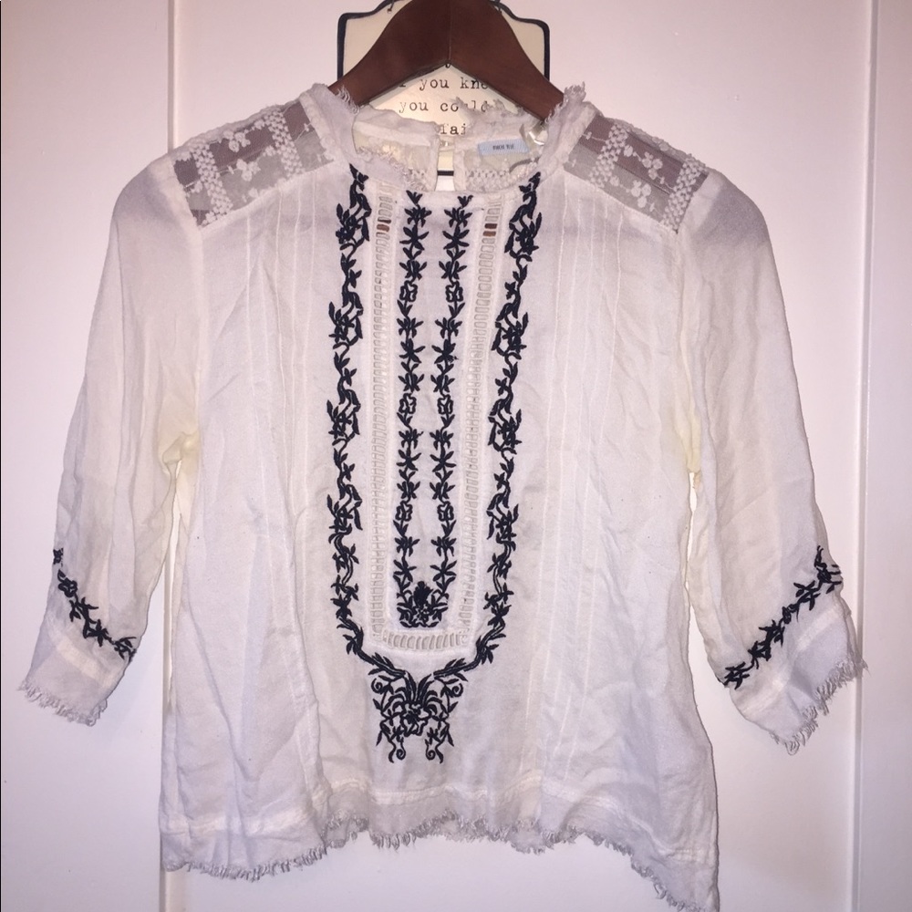 White and black blouse